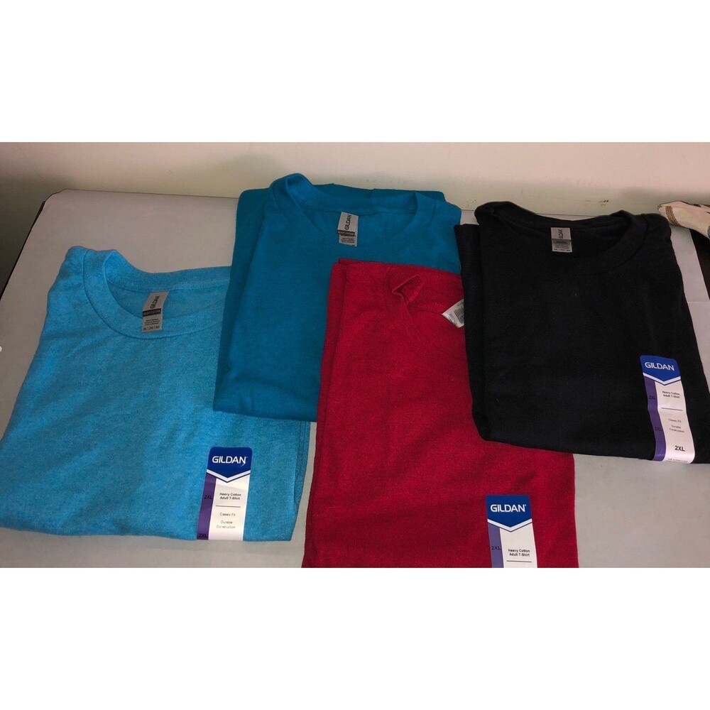 4- Mens Gildan Heavy cotton adult T-shirt classic fit durable construction 2XL